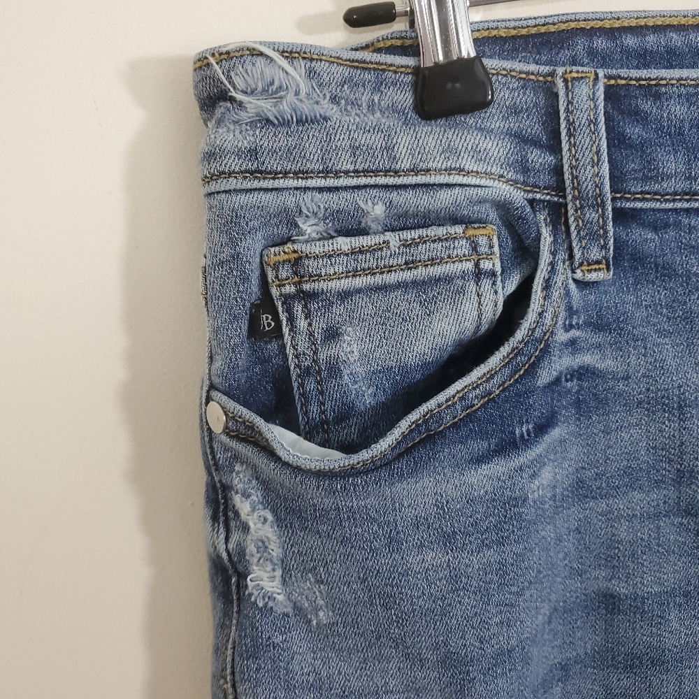 Judy Blue Jeans Wide Leg Cropped Distressed Size 31 Boho Casual Denim - Picture 5 of 11